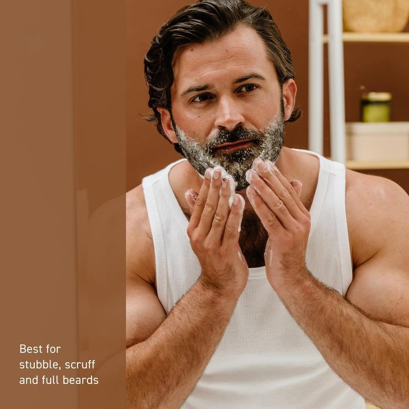 Mens Beard & Face Wash 2-in-1, Bourbon Vanilla Scent – Cleanses & Moisturizes Beard and Skin, 6 fl oz