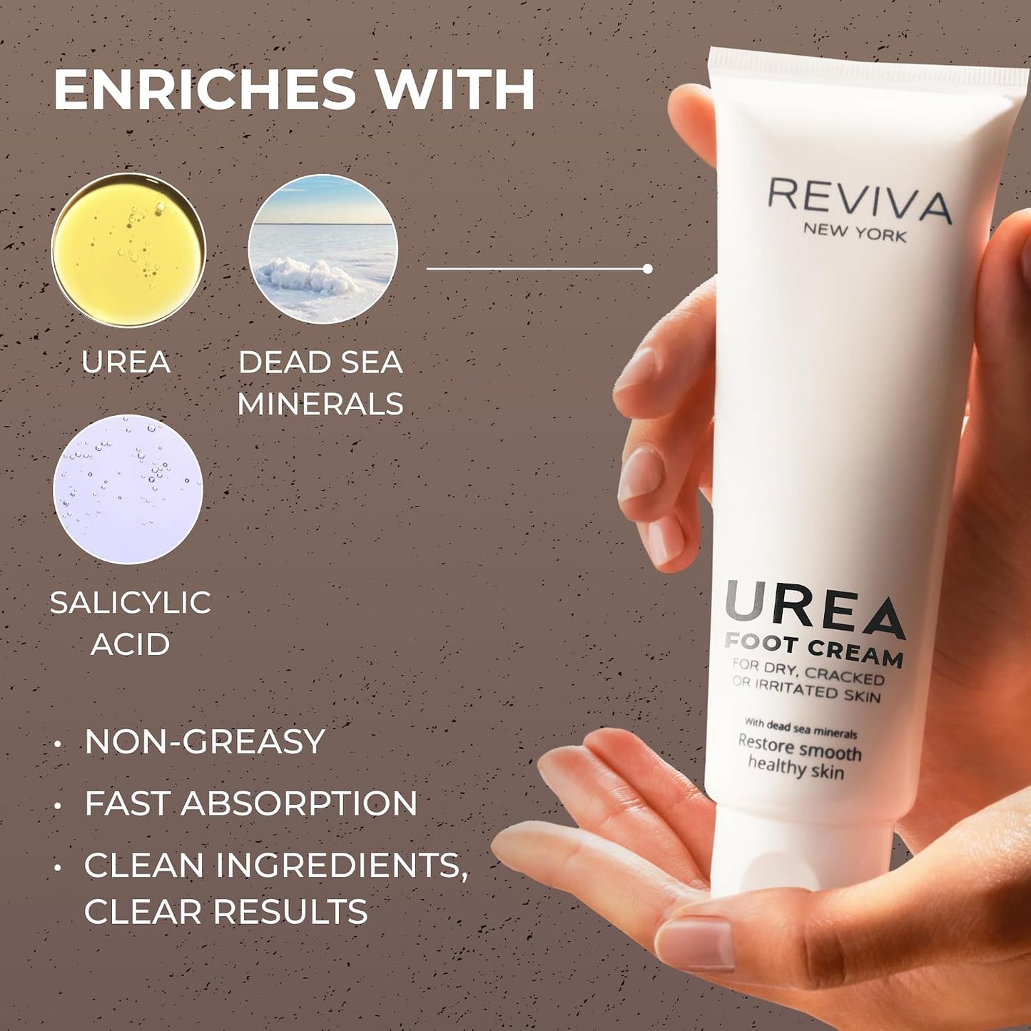 Intensive Foot Cream for Dry Cracked Feet | Urea & Salicylic Acid, Dead Sea Minerals - Callus Softening & Heel Repair