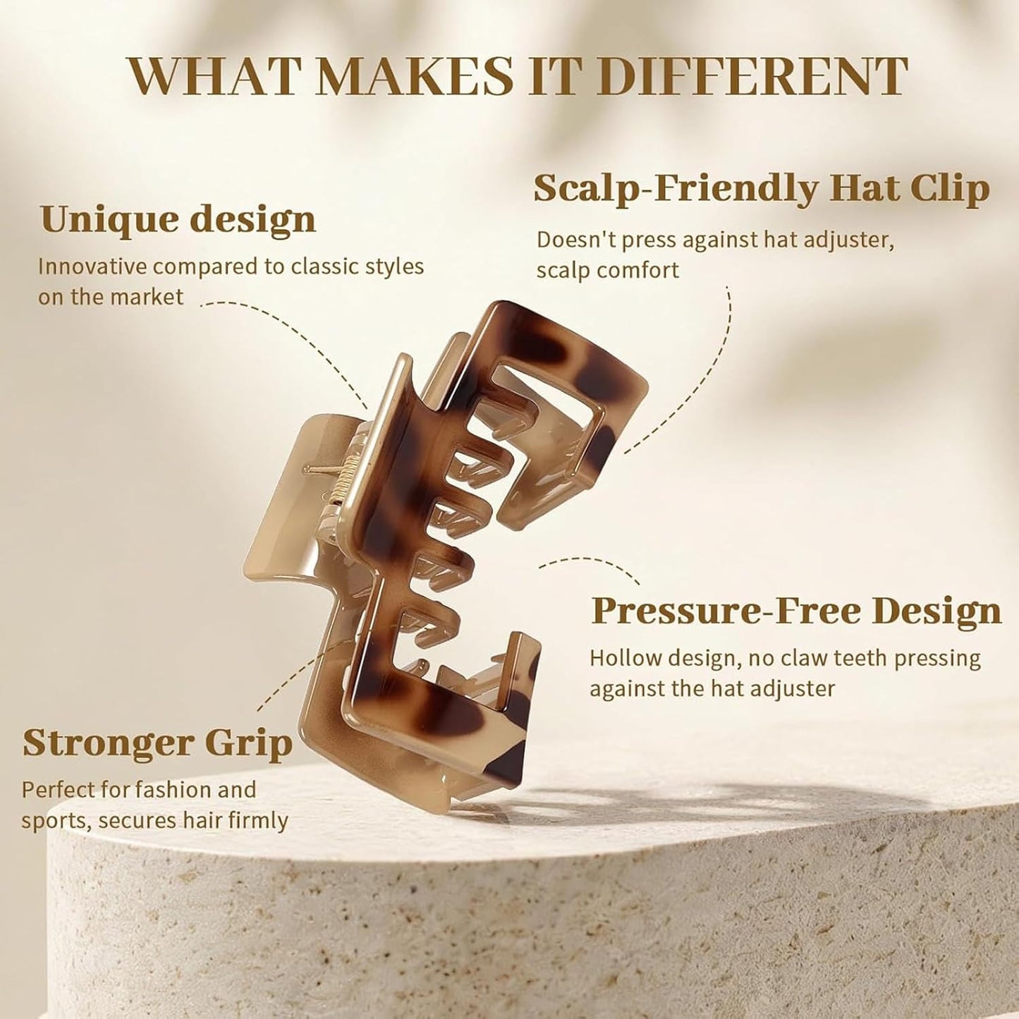 Hat Hair Clips - 4 PCS Claw Clips for Thick Hair | Stylish Accessories for Women