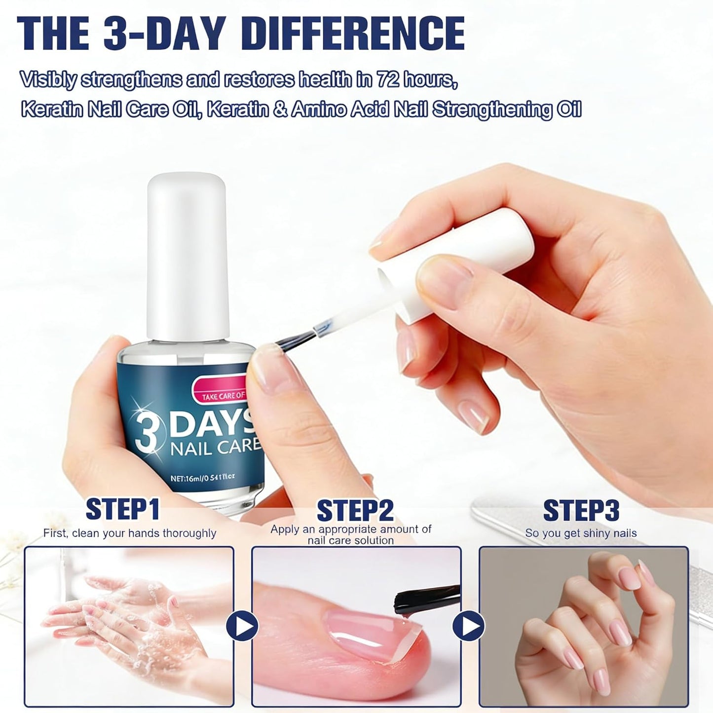 Nail Care Treatment - 3 PCS Keratin Amino Acid for Strengthening & Hydration | 16ml