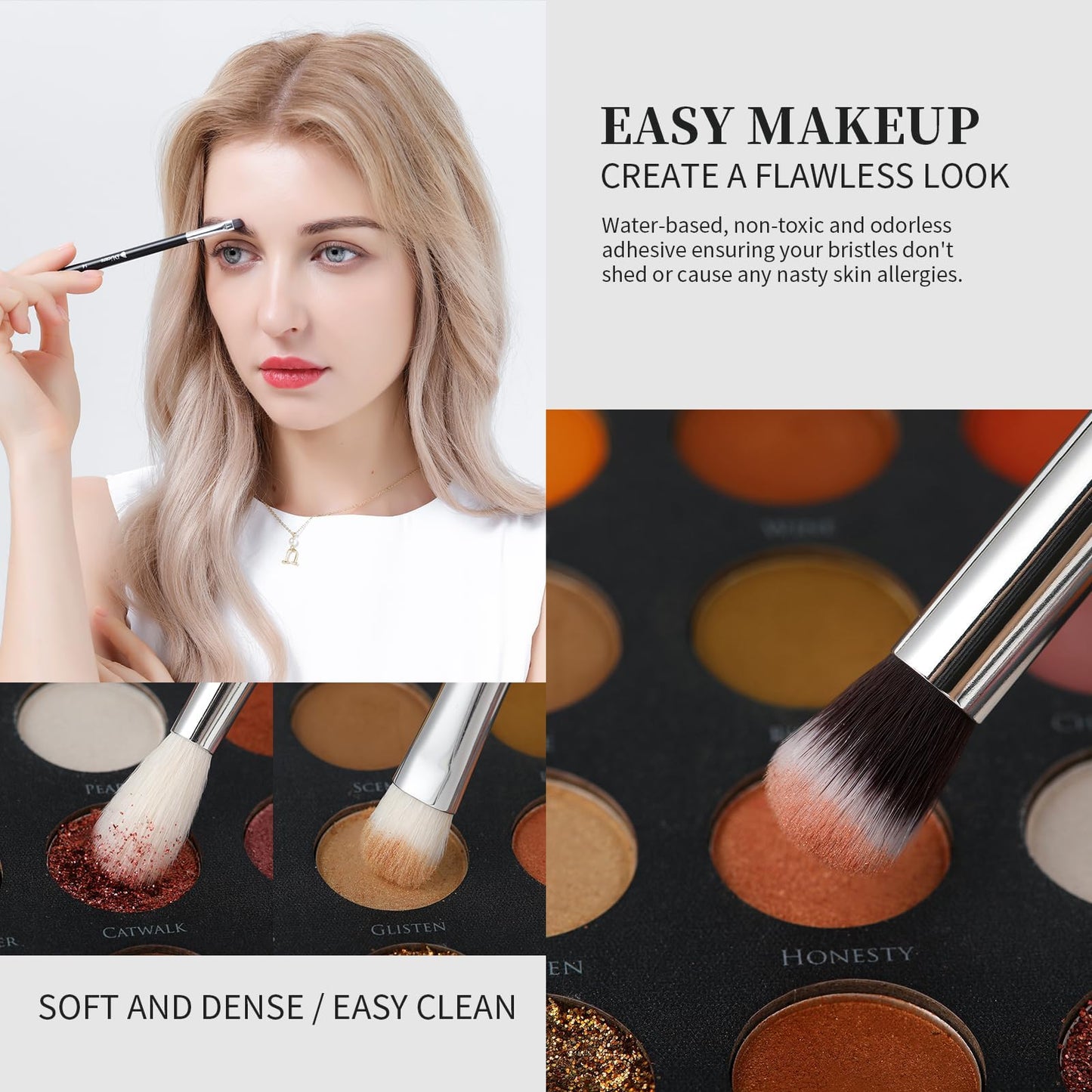DUcare Makeup Brushes with Travel Bag 15Pcs Makeup Brush Set