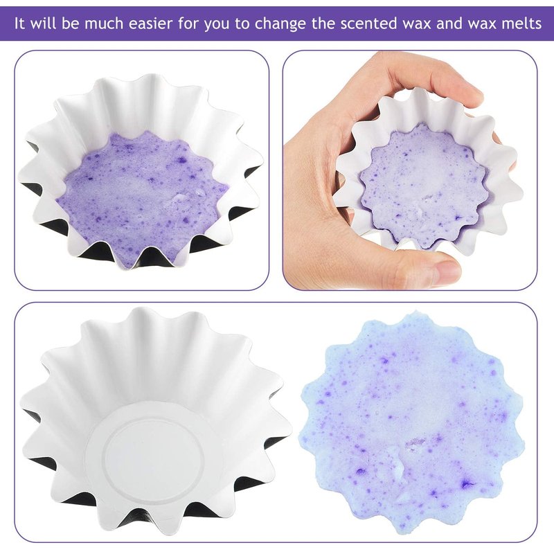 Boao Wax Melt Liners Reusable Leakproof for Any Wax Cubes Waxes Warmer Containers Cups for Scented Candle Plug in Warmers Electric Waxes Melters Burner(Pink, Blue, Green, Yellow, Purple,25 Pieces)