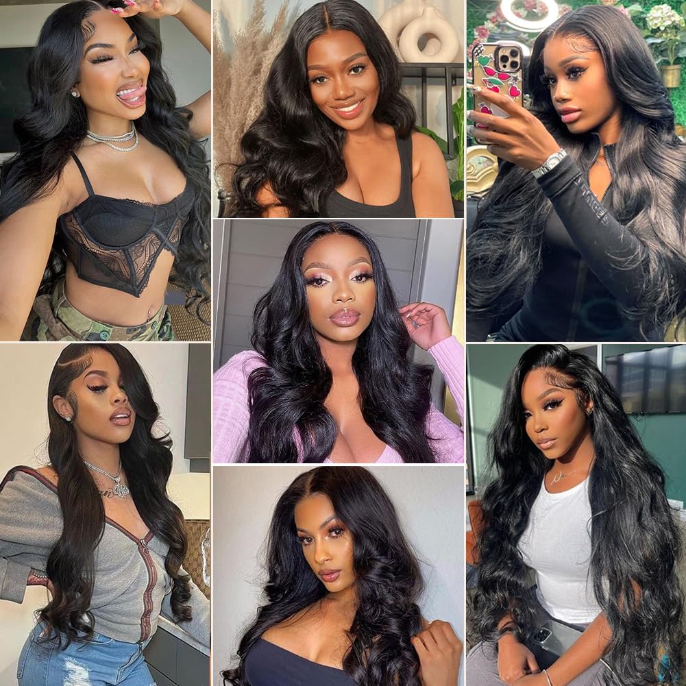 #1B Long Wave Clip in Hair Extensions Real Human Hair, 16 Inch 120g/7Pcs,Full Shine Remy Human Hair,Natural Black Clip ins Brazilian Virgin Human Hair Extensions