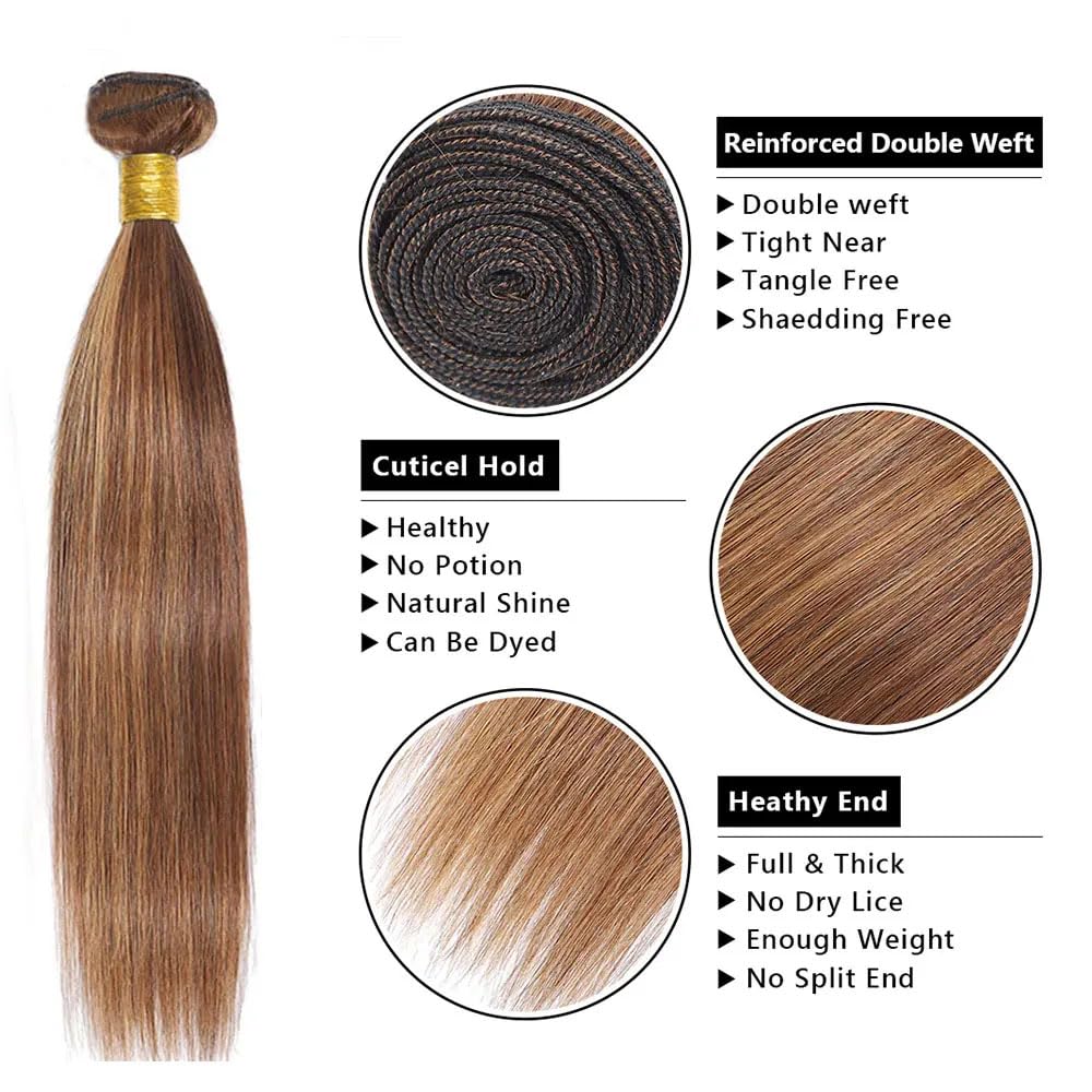 Color 27 Bundles Human Hair Blonde Straight Bundle Highlight 3 Bundles 24 26 28 Inch Brazilian Virgin Hair Extensions