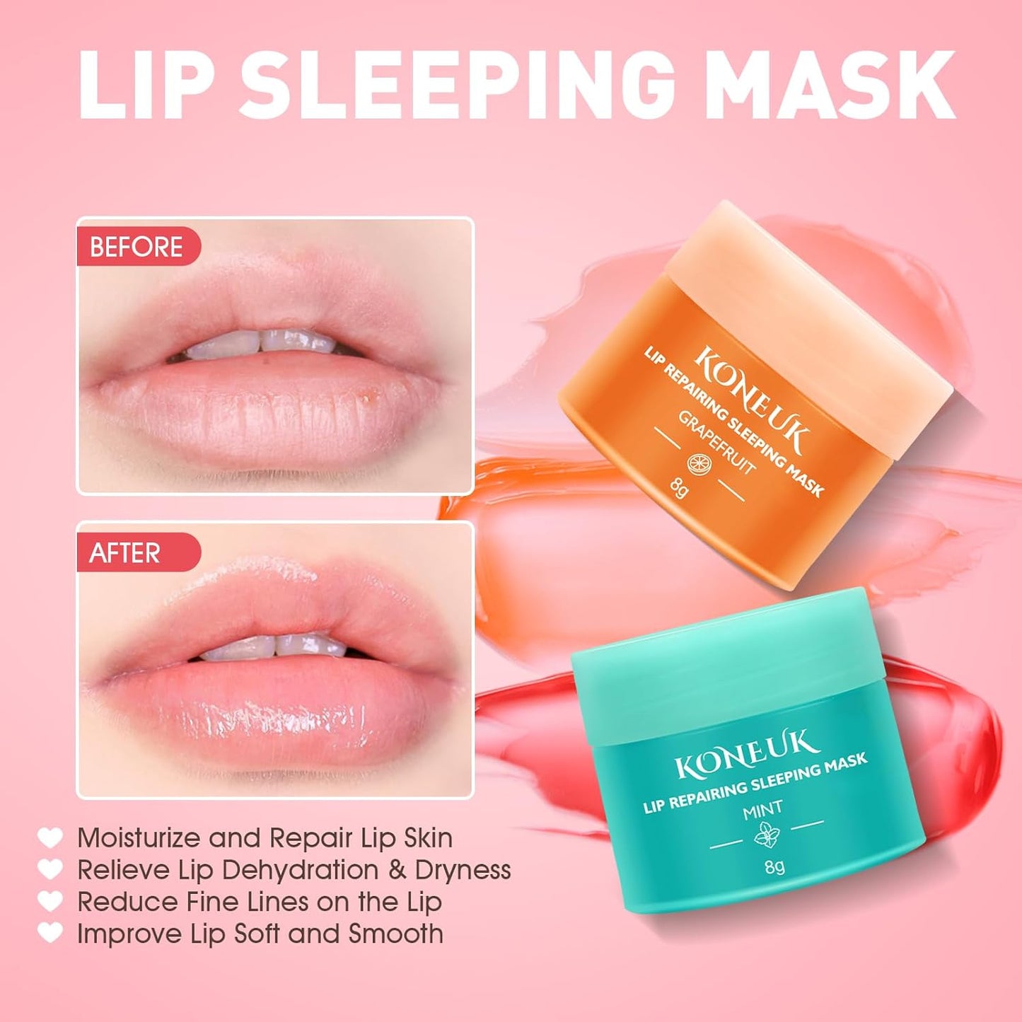 Lip Sleeping Mask Set - 24 Pack Hydrating Overnight Masks with Vitamin C & Coconut Oil | Perfect for Mother's Day Gifts & Spa Parties