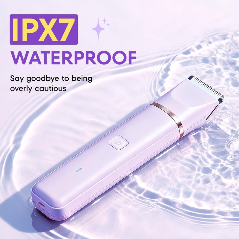 VG VOGCREST Bikini Trimmer for Women: 2-in-1 Painless Body Shaver for Underarm Leg Arm - Portable Travel Friendly Pubic Grooming Kit - Rechargeable Electric Razor with Charging Dock