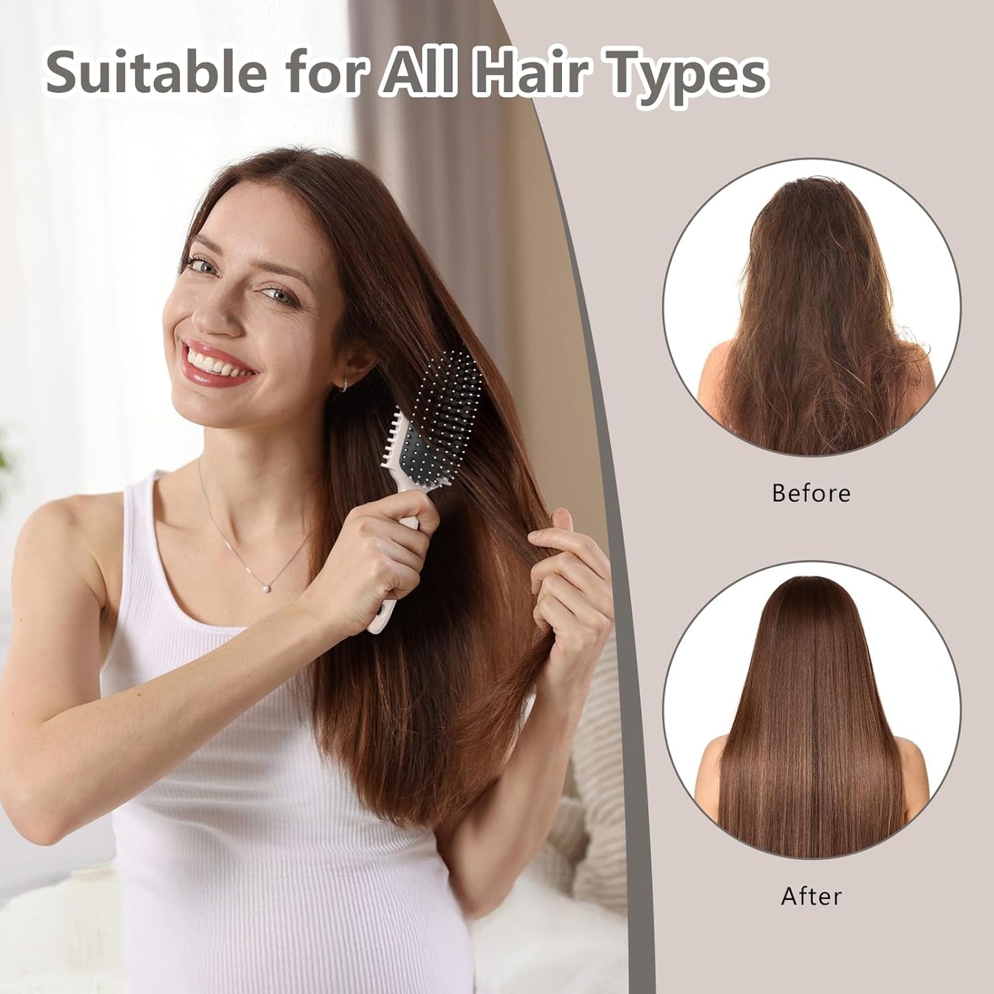 Curl Defining Brush - Curly Hair Styling Tool for Easy Combing & Shaping | Beige
