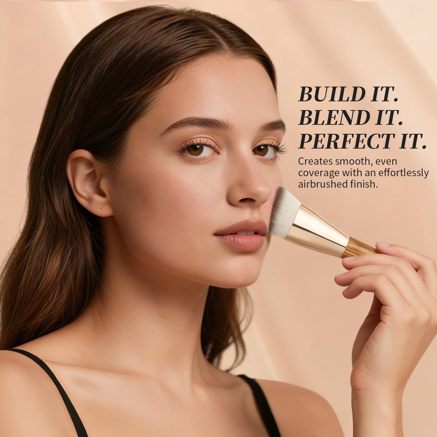 DUcare Angled Foundation Brush for Flawless Makeup Application Professional Liquid, Cream Powder Foundation Brush with Dense Bristles(Triangle)