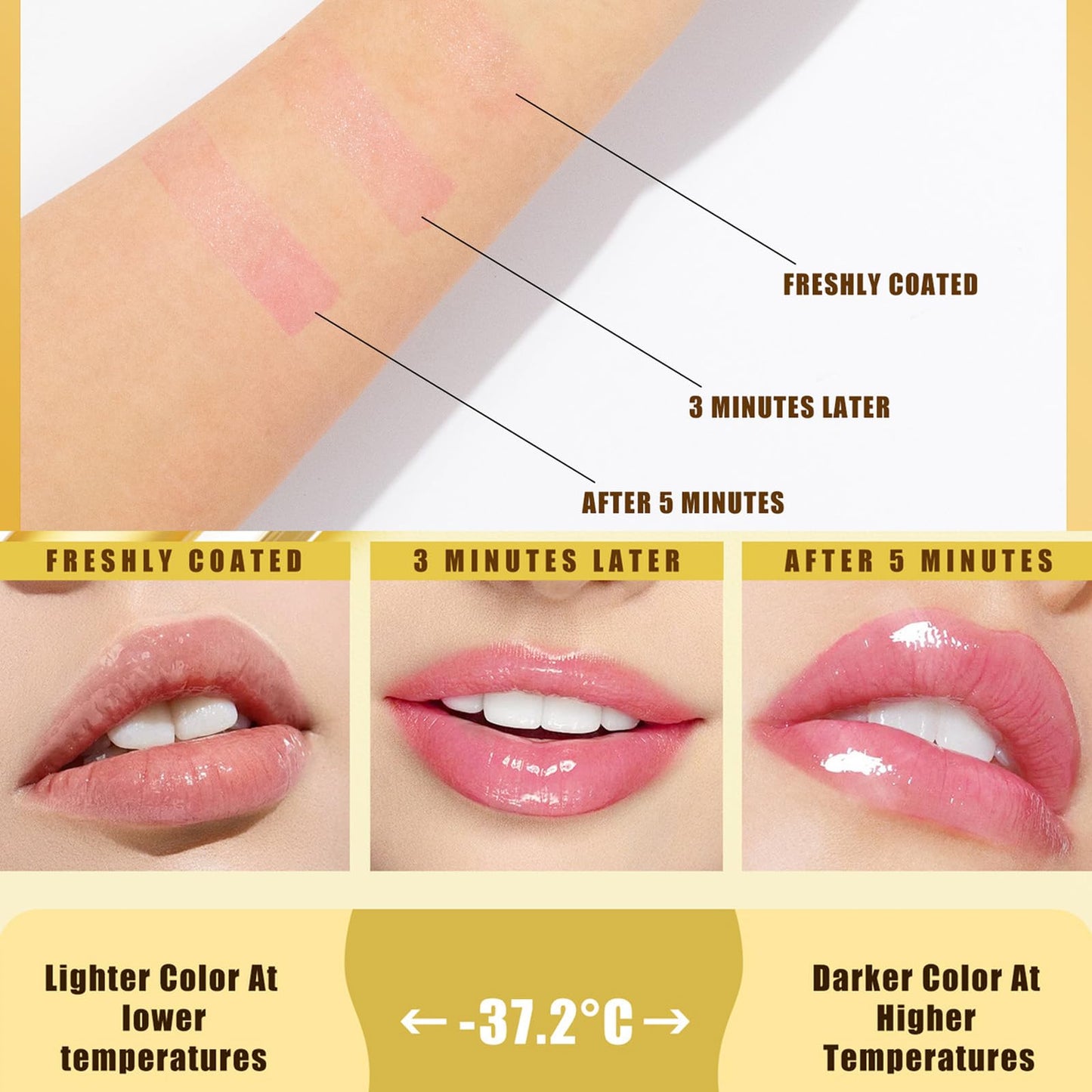 Fenvio Lipstick - pH Adjusting Lipstick, for Mature Women, Transfer Proof Color Changing Lipstick, Long Lasting Warm Change Waterproof Glossy Shine Lip (1 pcs)