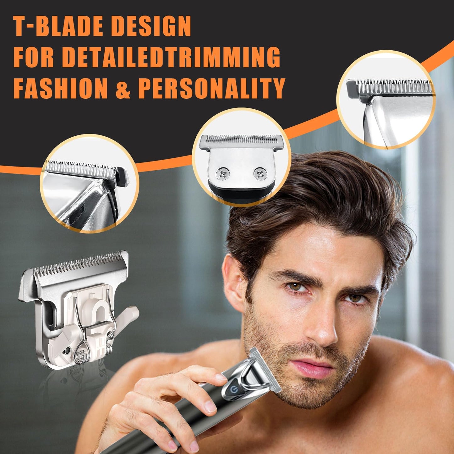 1 Pack T-Blade Detachable 40mm Replacement blades Compatible with Wahl Trimmers 9864/9864SS/9686/9818A/9854L/9876L/9854 etc，Made of Stainless Steel Blades