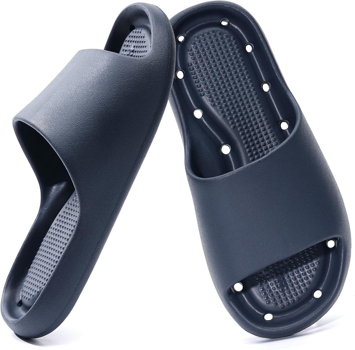 Arch Support Shower Shoes - Quick Drying Slide Sandals with Drain Holes | Soft Cushioned Anti-Slip Pool Slides for Comfort