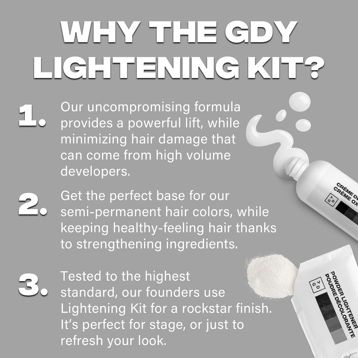 Good Dye Young Hair Lightener Kit - Dust-Free Powder & 25 Volume Developer | Vegan Bleaching Kit (4 oz.)