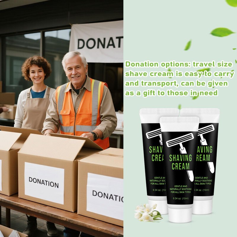 10ml/0.35fl oz Shaving Cream Bulk Travel,Disposable Shaving Cream in Bulk Travel Shave Cream for Homeless Hotel
