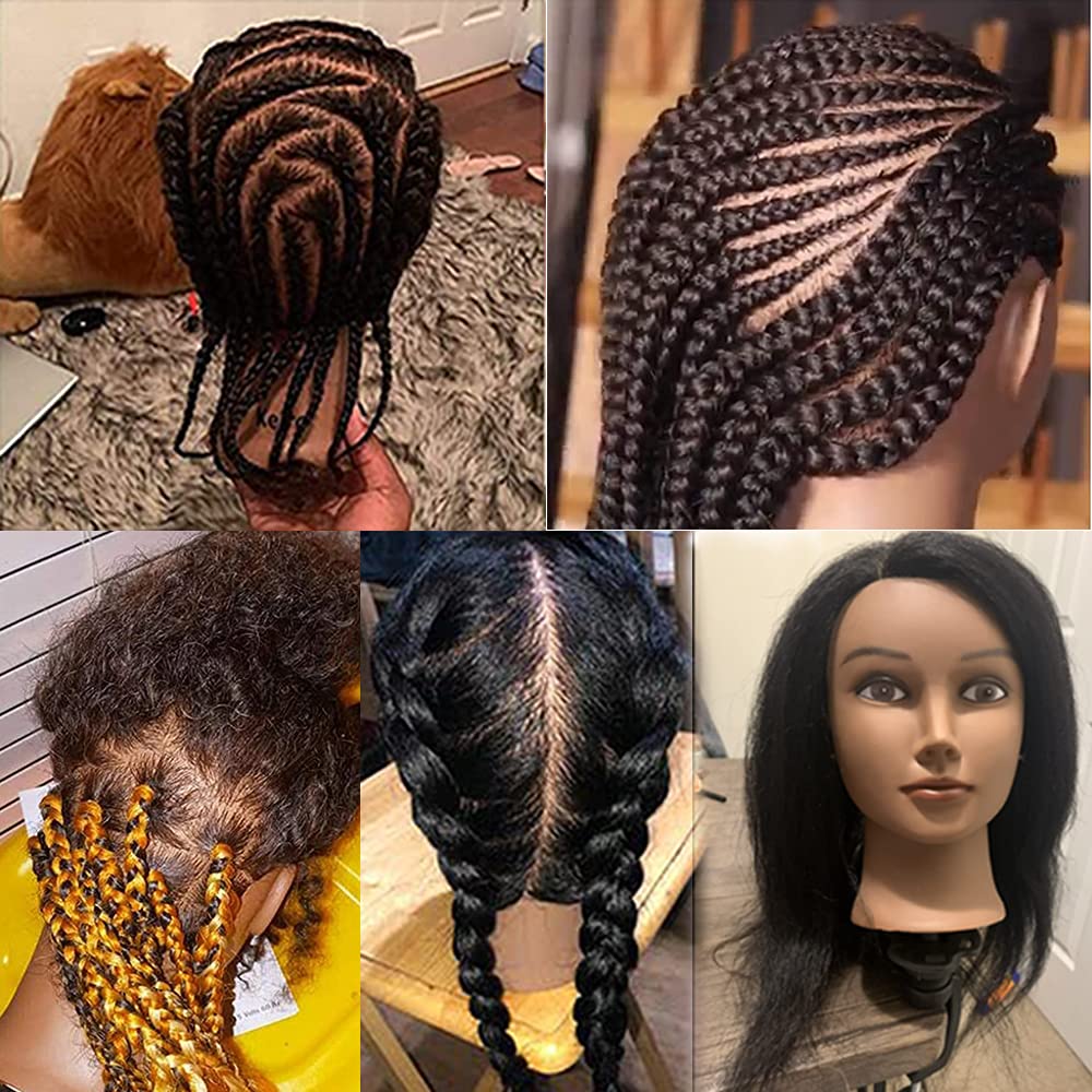 Mannequin Head with Human Hair 100% Real Hair Manikin Cosmetology Doll Head Hairdresser Practice Styling Training Head with Free Clamp Holder