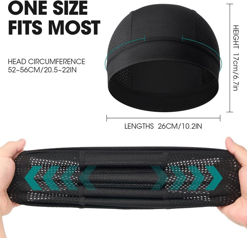 Summer Skull Cap Helmet Liner - Breathable Cooling Beanie for Men & Women | 2-Pack