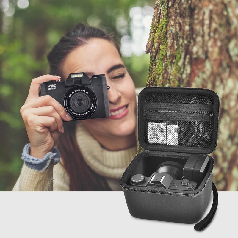 Comecase Vlogging Camera Case Compatible with for Duluvulu/for VJIANGER/for JGIPL/for TEBNGIHNM 4K Digital Cameras for Youtube. Vlog Camera Carrying Storage Interior: 5×3.8×3.2" (Box Only)