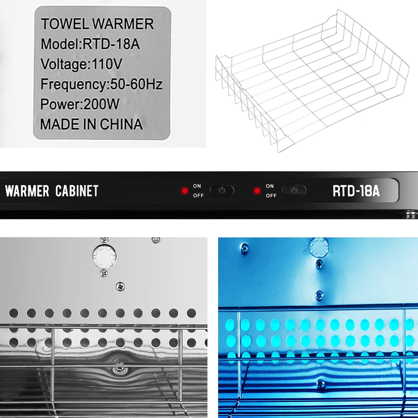 Artist hand Hot Towel Warmer for Spa, 18L Large Capacity Spa Towel Warmer Cabinet Fast Heating, Stainless Steel Rack, for Bathroom, Esthetician, Salon, Facial, Family Use (18L, Black)