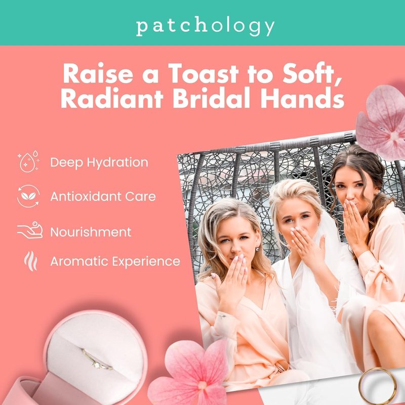 Patchology Hand Mask - Strawberry-Scented Moisturizing Gloves with Shea Butter for Dry Hands | 1 Pair