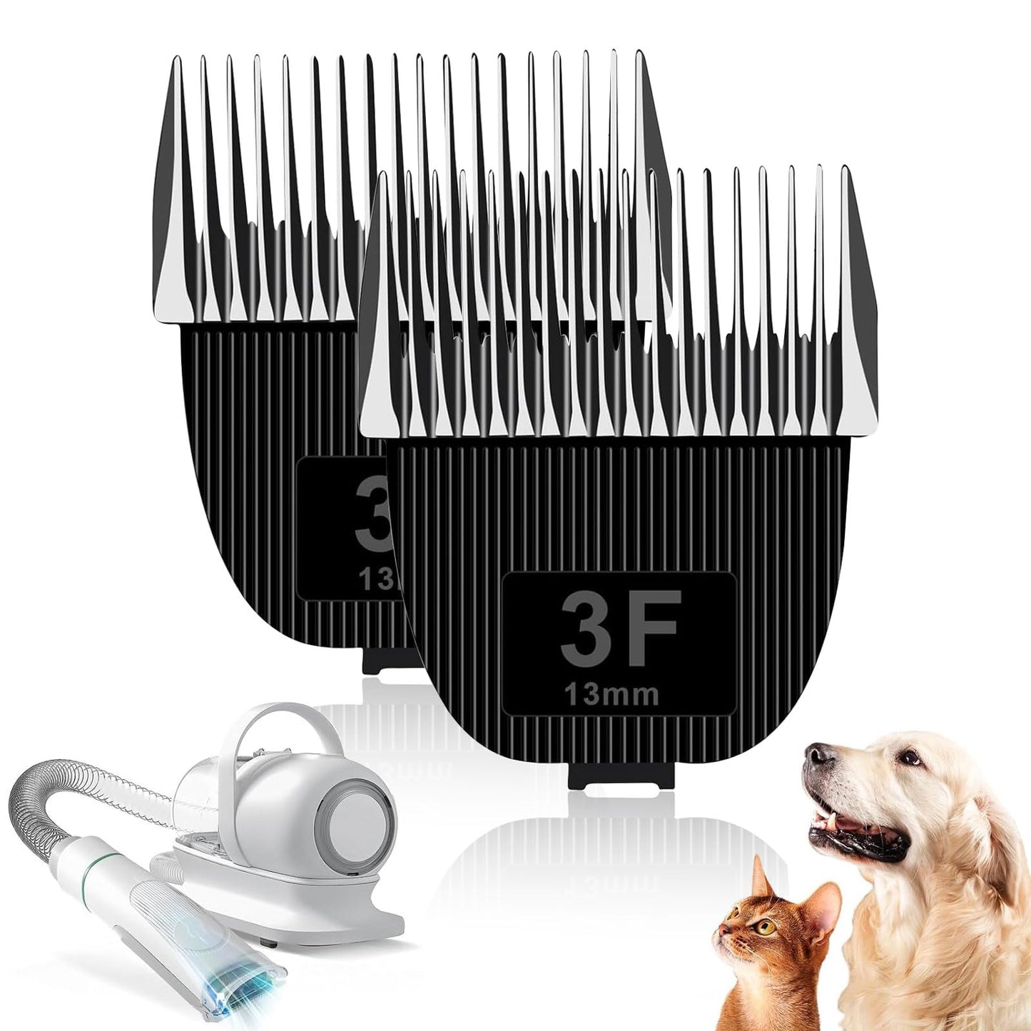 TGSBHIO 2 Pack Replacement Blade for nebot P1 Pro Pet Grooming Kit & Vacuum,Size-3F Cut Length 1/2"(13mm),Made of Ceramic Blade & Stainless Steel Blade