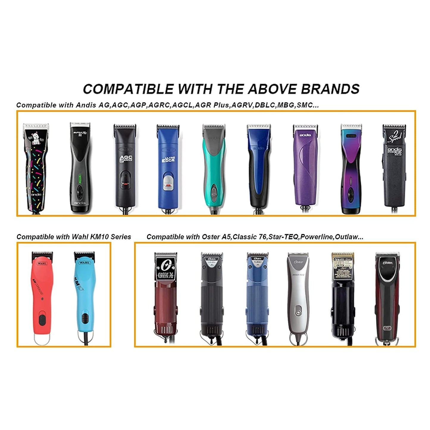 Professional Detachable Replacement Ceramic Blades set,compatible with oster Classic 76/Star-Teq/Power-Teq andi A*dis AGC,BDC,BGC,MBG Series Clippers (size 000+0A)