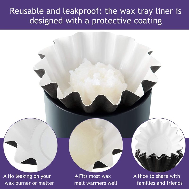 Boao Wax Melt Liners Reusable Leakproof for Any Wax Cubes Waxes Warmer Containers Cups for Scented Candle Plug in Warmers Electric Waxes Melters Burner(White,25 Pieces)