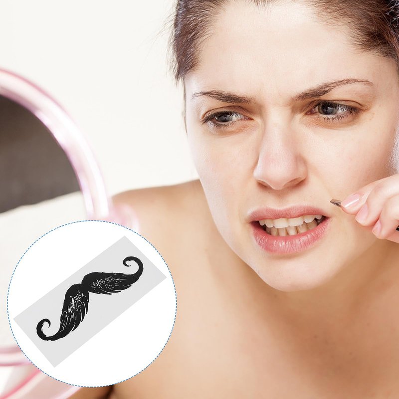 Healifty 20Pcs Beard Mustache Stickers for Nose Nose Facial Hair Removal Fake Mustaches Hair Removal Stickers