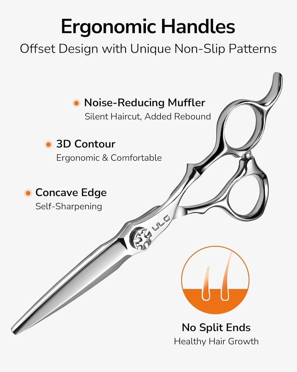 Professional Hair Cutting Scissors - 6.7” Japanese 440C Stainless Steel Barber Shears | Ergonomic Handle & Adjustable Tension