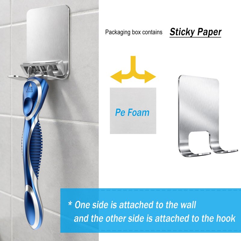 FYNEDGE 6-Blade Manual Razor for Men with Lubricating Strip, 1 Ergonomic Non-Slip Handle Includes 2pack Razor Blade Refill Cartridges, with Hanging Hook & Cleaning Brush, Full Washable Design