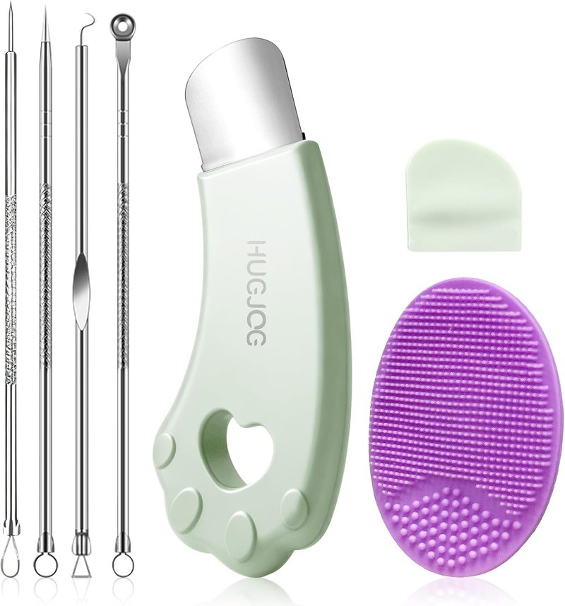 Blackhead Remover Tools - 304 Stainless Steel Pore Extractor & Silicone Cleansing Brush | Deep Cleaning Set with 4 Needles