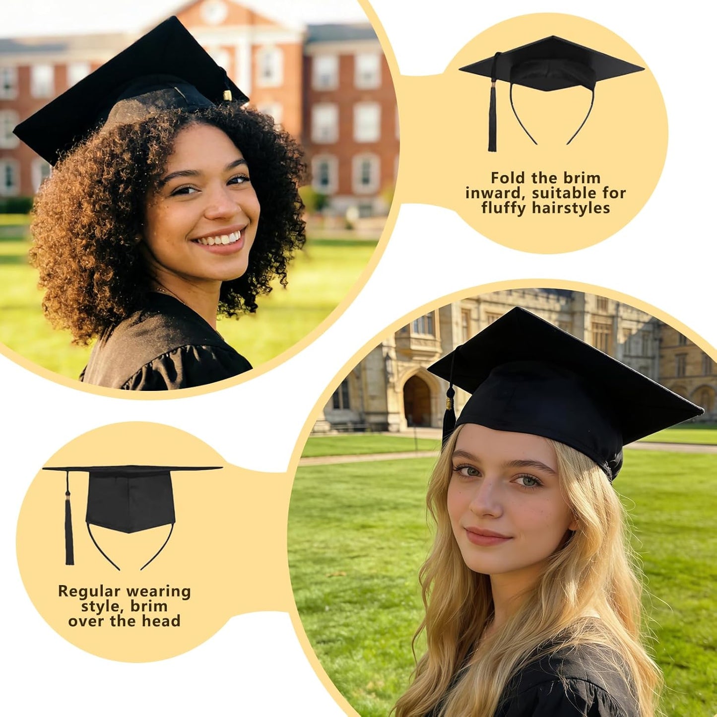 Graduation Cap Headband Stabilizer - Anti-Slip Hair Band for Women | Hat Accessory for Graduates & Students