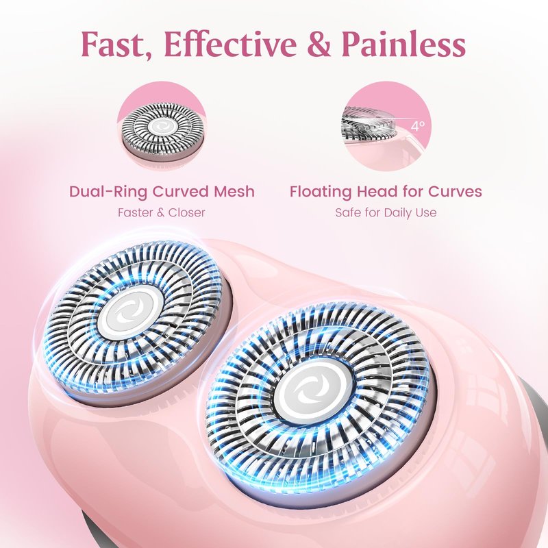 Brightup Facial Hair Removal for Women - Painless Electric Face Shaver for Peach Fuzz & Sensitive Skin, USB-C Chargeable Hair Shaver for Upper Lip & Chin,IPX7 Portable for Smooth Skin at Home & Travel