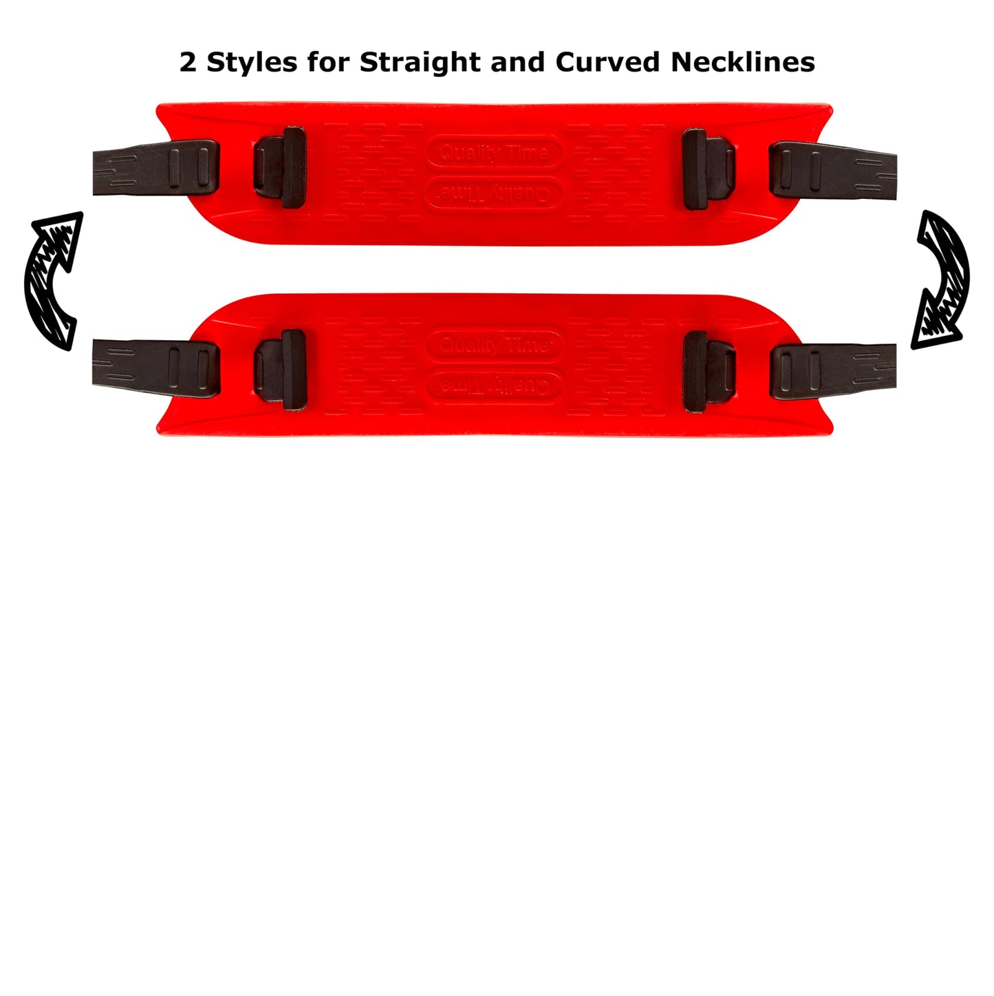 Quality Time Neck Hair Guide SuPremium, the Original Neckline Template for Shaving and Keeping a Straight or Curved Neck Hairline; a Line Up Stencil/Guard for Neckline, Do-it-Yourself Made in USA