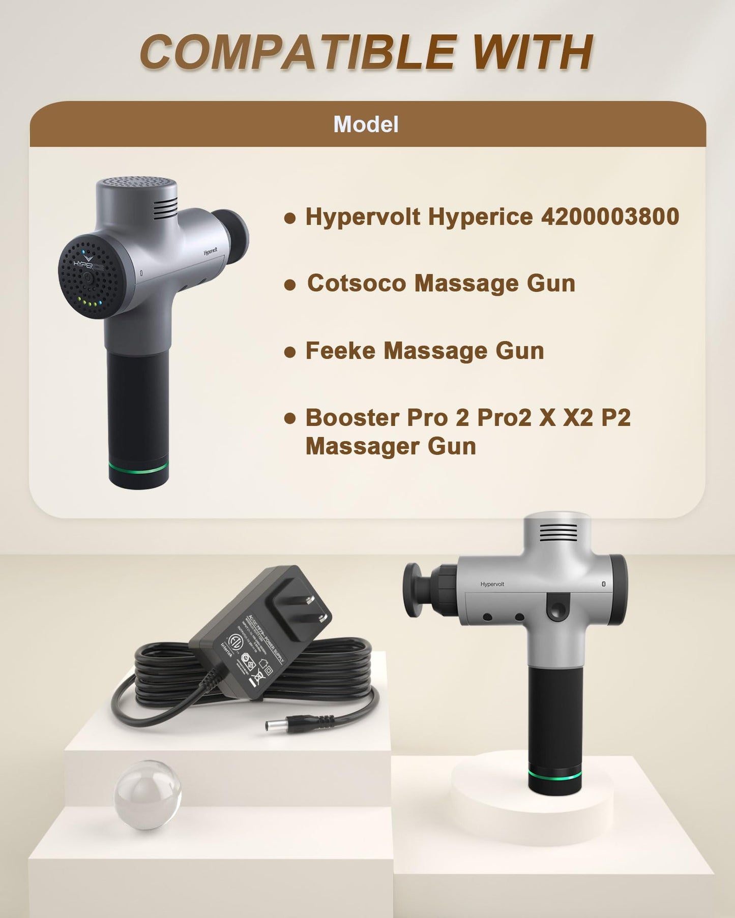 VHBW Massage Gun Charger for DC 24V or 25.2V BS-24v-2500mah Charger Compatible with Hypervolt,Compatible with Taotronics,Compatible with Opove,Compatible with Toloco Battery