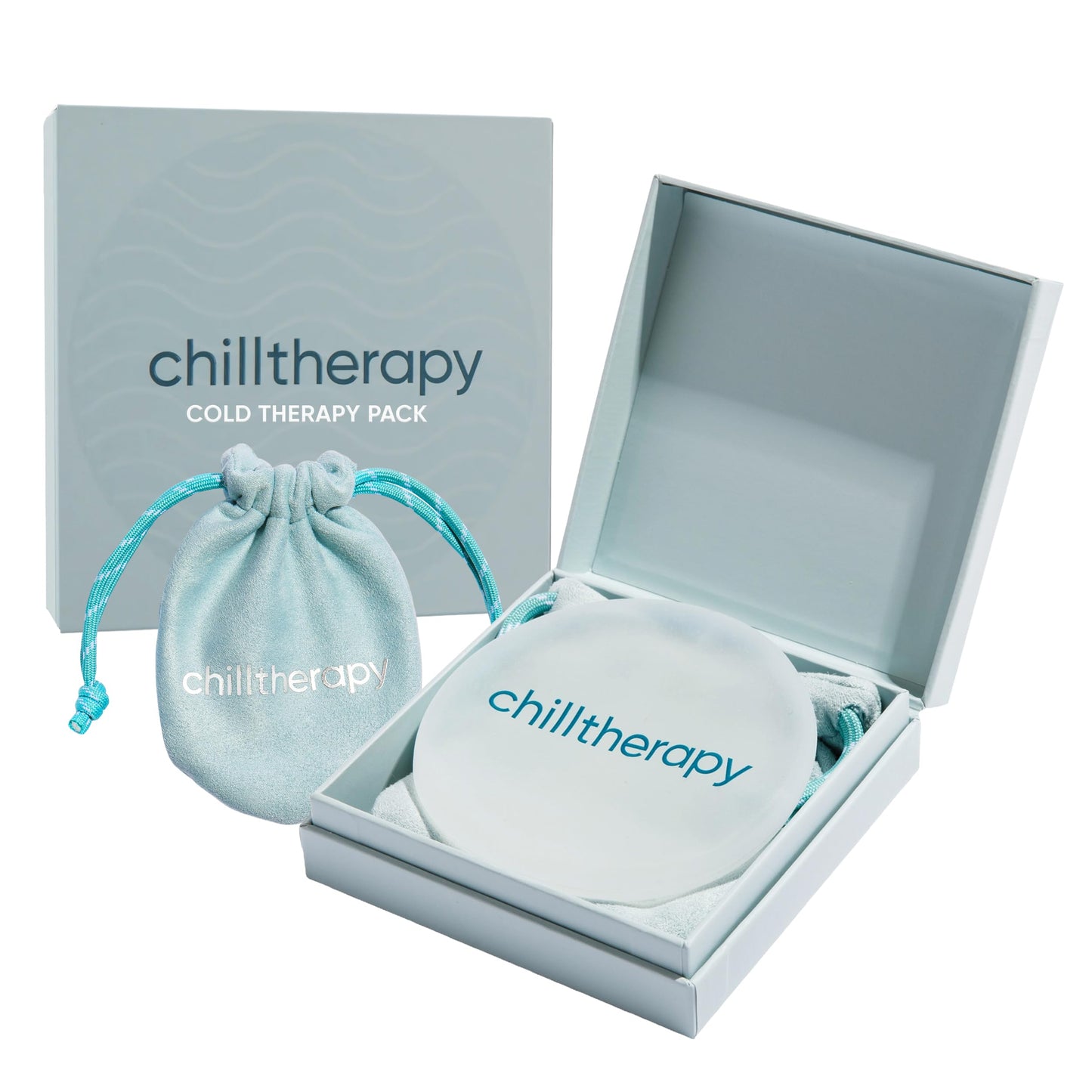 Chilltherapy Small Ripple Reusable Ice Pack for Face & Eyes, 4” Precision Cold Therapy Gel Pack, Flexible Silicone Cooling Pad for Puffy Eyes, Skincare & Targeted Relief, Compact Travel Size