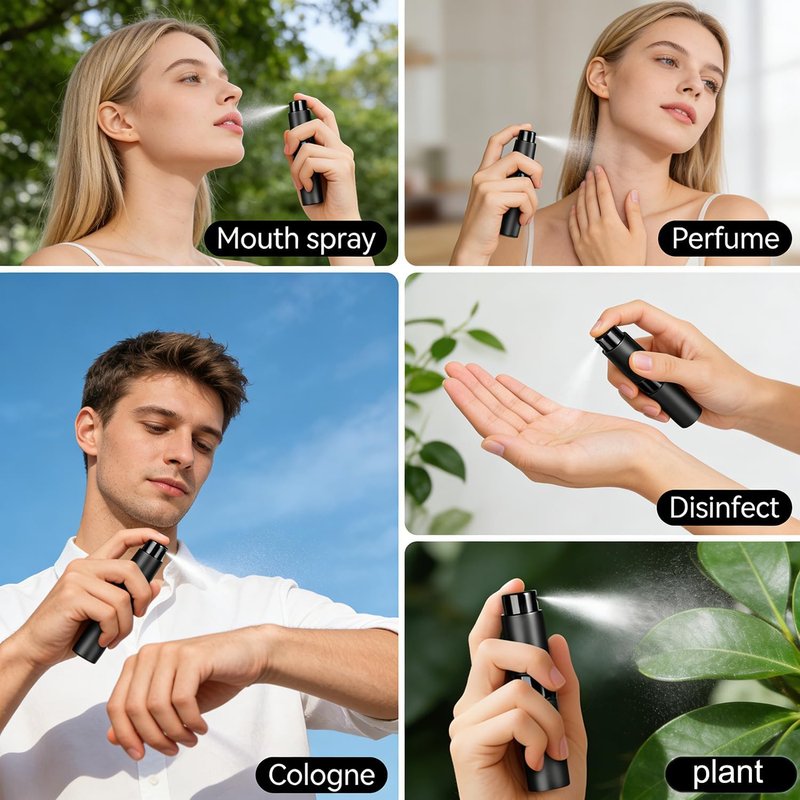 Refillable Perfume Atomizer 3 Pack - Portable Leak-Proof Travel Spray Bottles for Men & Women | Aluminum (Black, Silver, Blue)