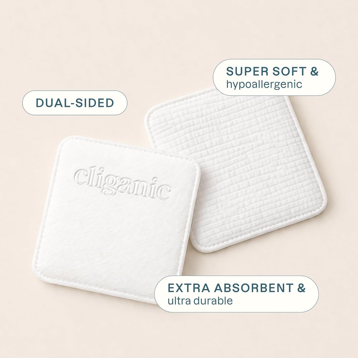 Extra Large Face Pads - Soft, Ultra Absorbent & Hypoallergenic | 100 Count for Makeup & Daily Cleansing