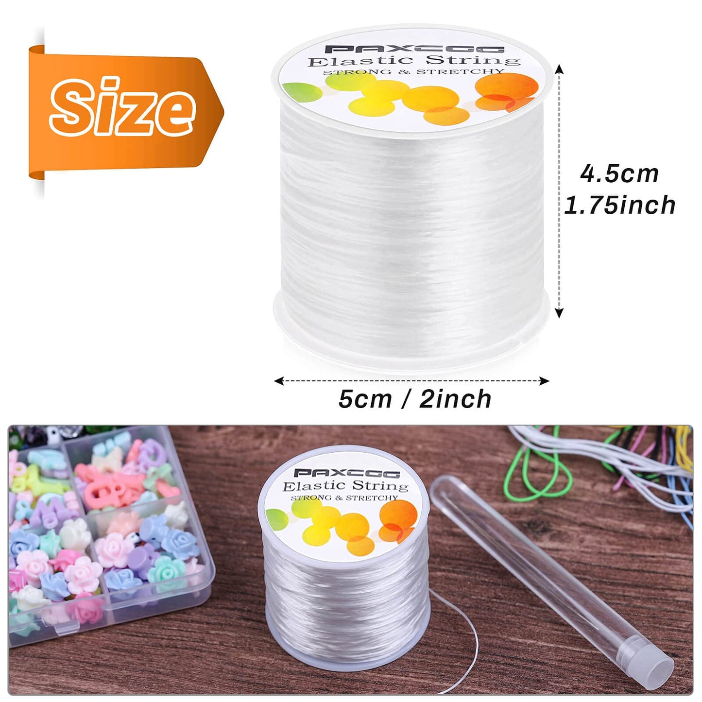 Paxcoo Elastic Bracelet String Cord Stretch Bead Cord for Jewelry Making and Bracelets Making