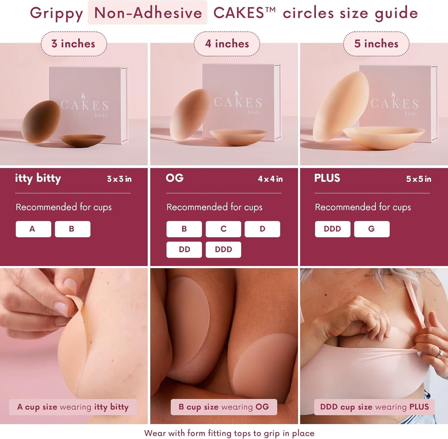 Grippy Non-Adhesive Silicone Nipple Covers for Women - Reusable Circle Design | Comfortable Fit