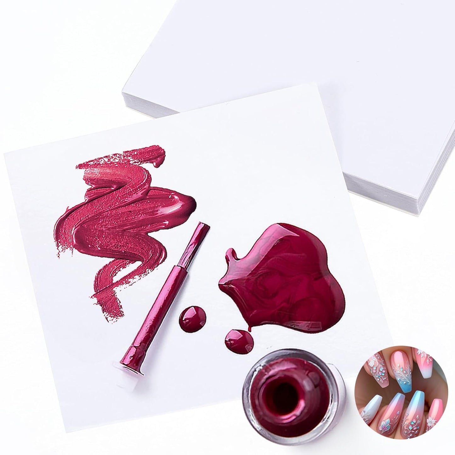Nail Art Palette Paper - 50 Sheets Disposable Gel Polish Mixing Mat | Perfect for Nail Art Supplies