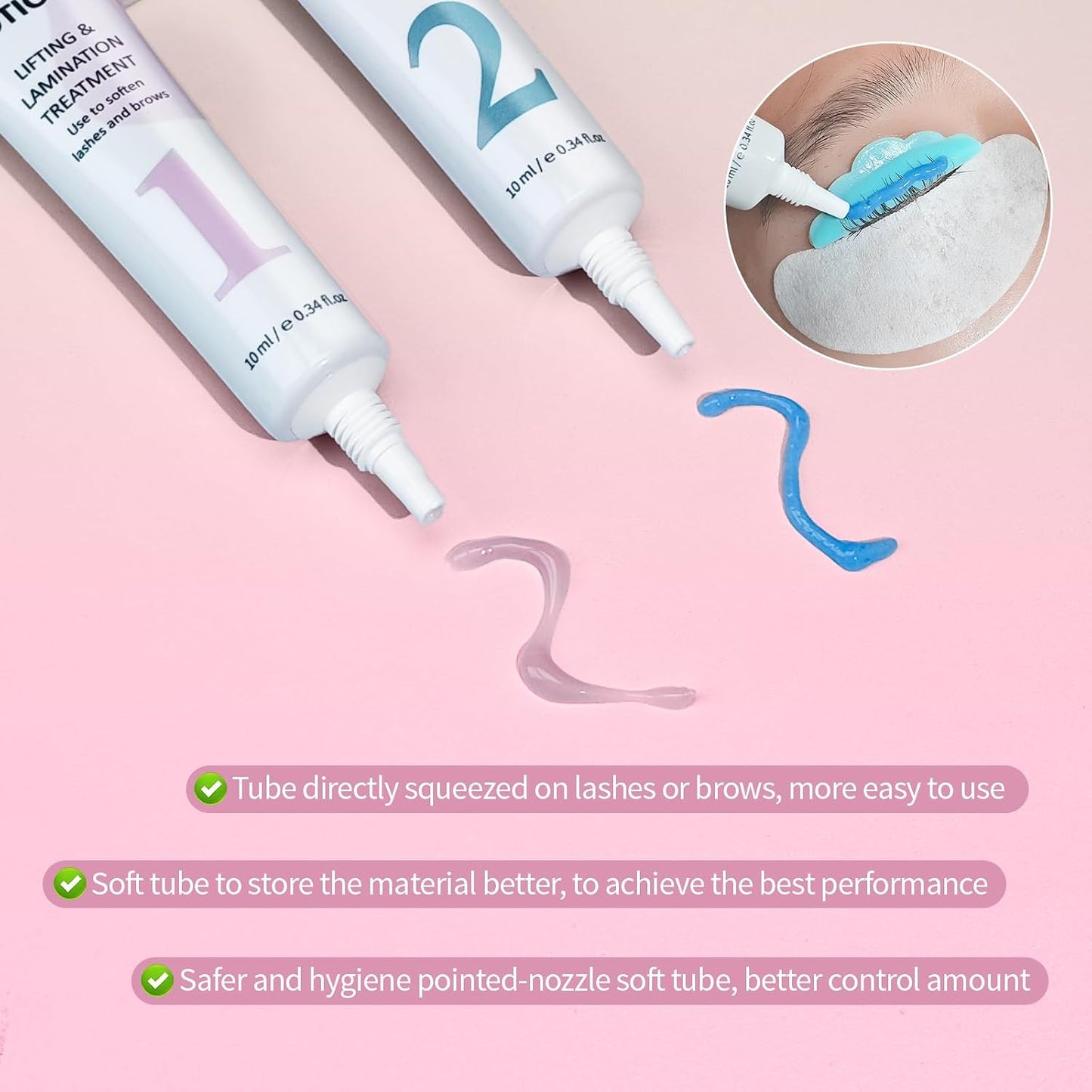 Lash Lifting Solution - DIY Lash Lift Lotion for Home Use | Precision Slim-Tip Tube for Controlled Application