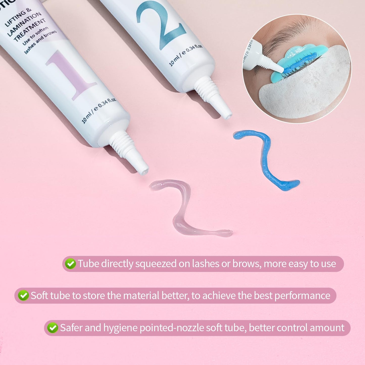 Lomansa Lash Lifting and Setting Solution for DIY Lash Lift Lotion at Home Precision Slim-Tip Tube for Controlled, Waste-Free Application, Works with Lash Lift Pads or Tools