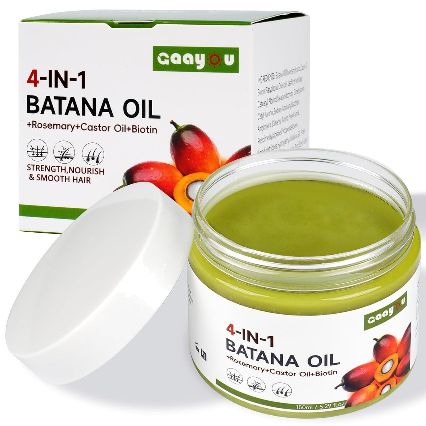 Batana Oil for Hair Growth - 4-in-1 Formula with Rosemary, Castor Oil & Biotin | Scalp Care & Hair Repair