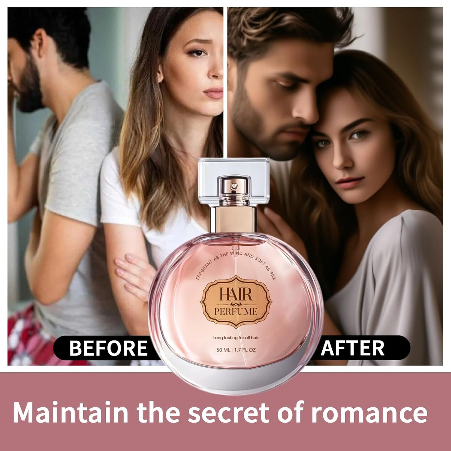 Hair Perfume for Women - Long-Lasting Floral Rose Fragrance | Travel Size Hair & Body Mist, 1.7 Fl Oz