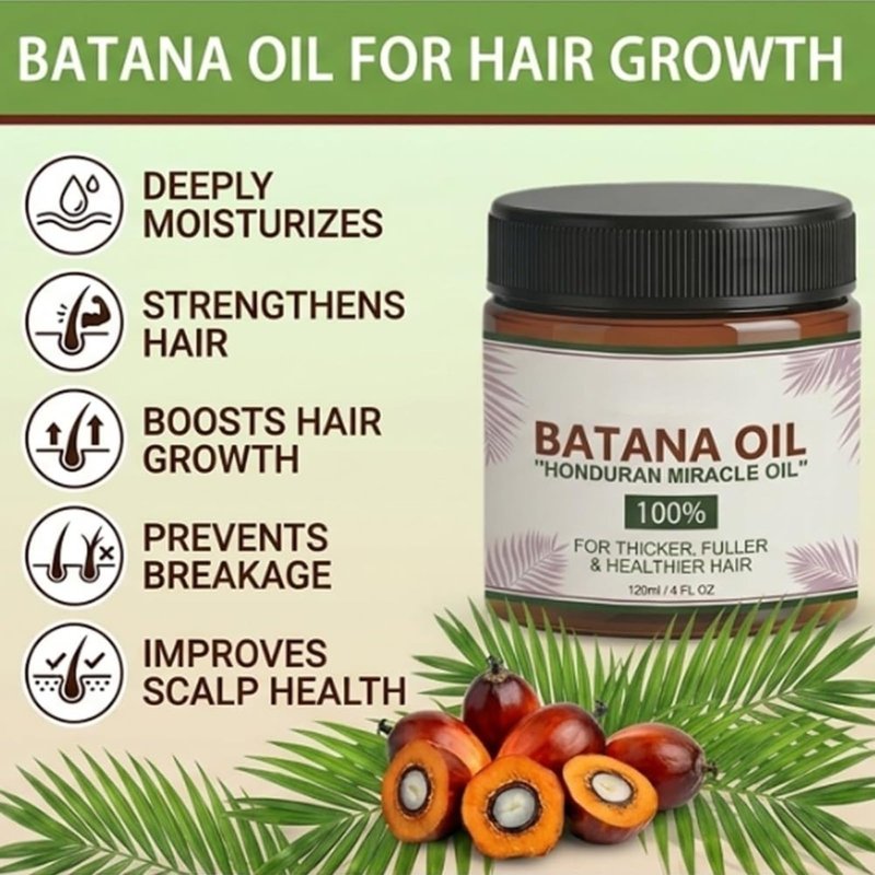 Batana Oil for Hair Growth, Hydrating Oil for Thicker, Stronger Hair and Scalp Health, 100% Pure Batana(2PCS)