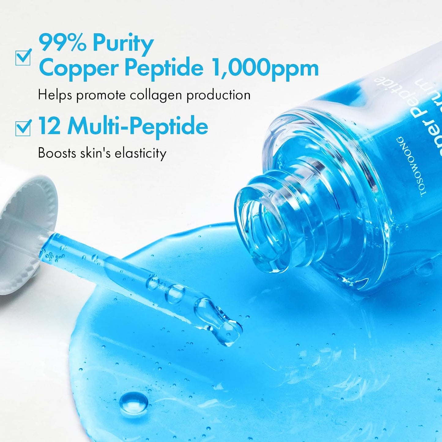 Copper Peptide Face Serum - Anti-Aging Multi-Peptide Formula for Fine Lines & Firming | 33ml / 1.11 fl.oz.