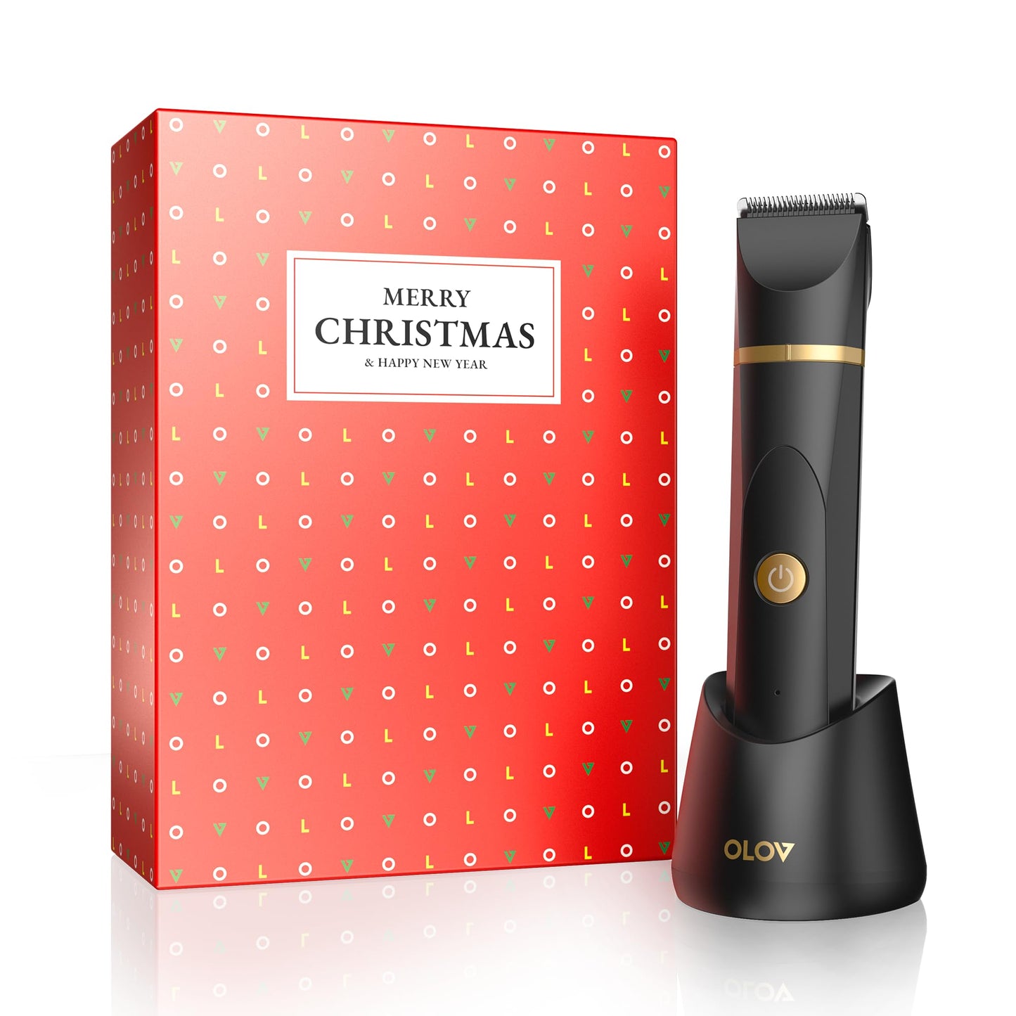 Electric Body Hair Trimmer - Groin Trimmer for Men - Bikini Trimmer Women - Wet/Dry Shaver Groomer, Replaceable Ceramic Blade Heads, USB Recharge Dock, Hygiene Razor, Christmas Gift Wrapping, Black