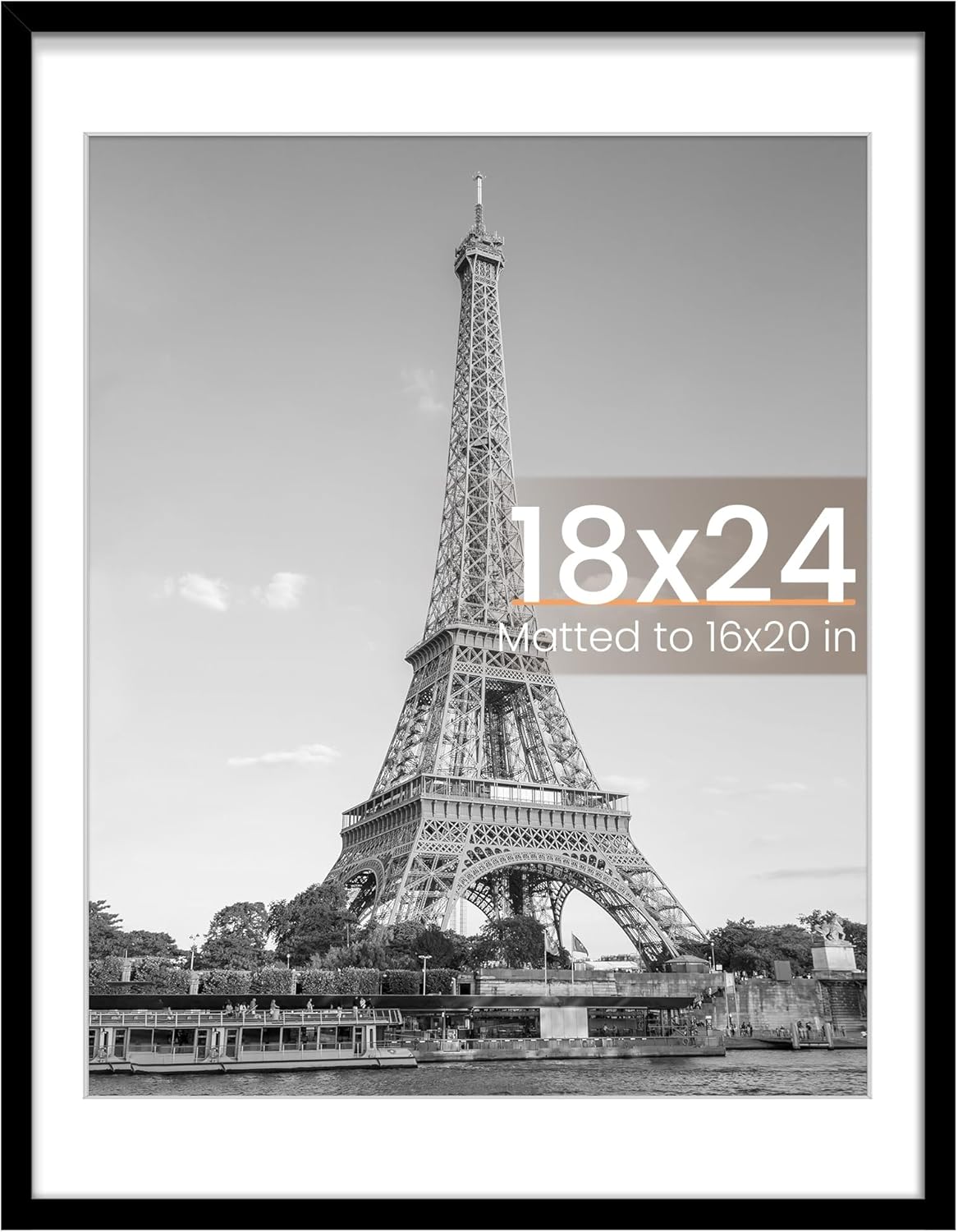 Upsimples 11x14 Picture Frame - Display 8x10 Photos with Mat or 11x14 Without Mat | Black Wall Hanging Frame