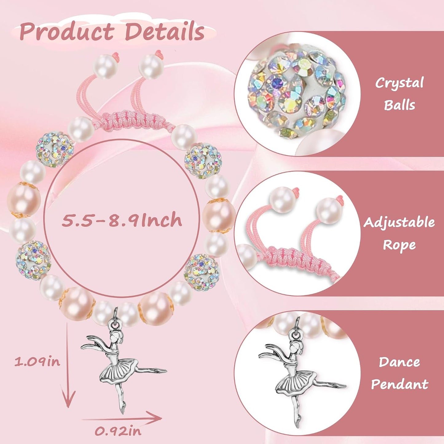 Handmade Dance Recital Gift Bracelet for Girls & Women | Perfect Birthday Gift for Best Friends, Sisters, & Moms