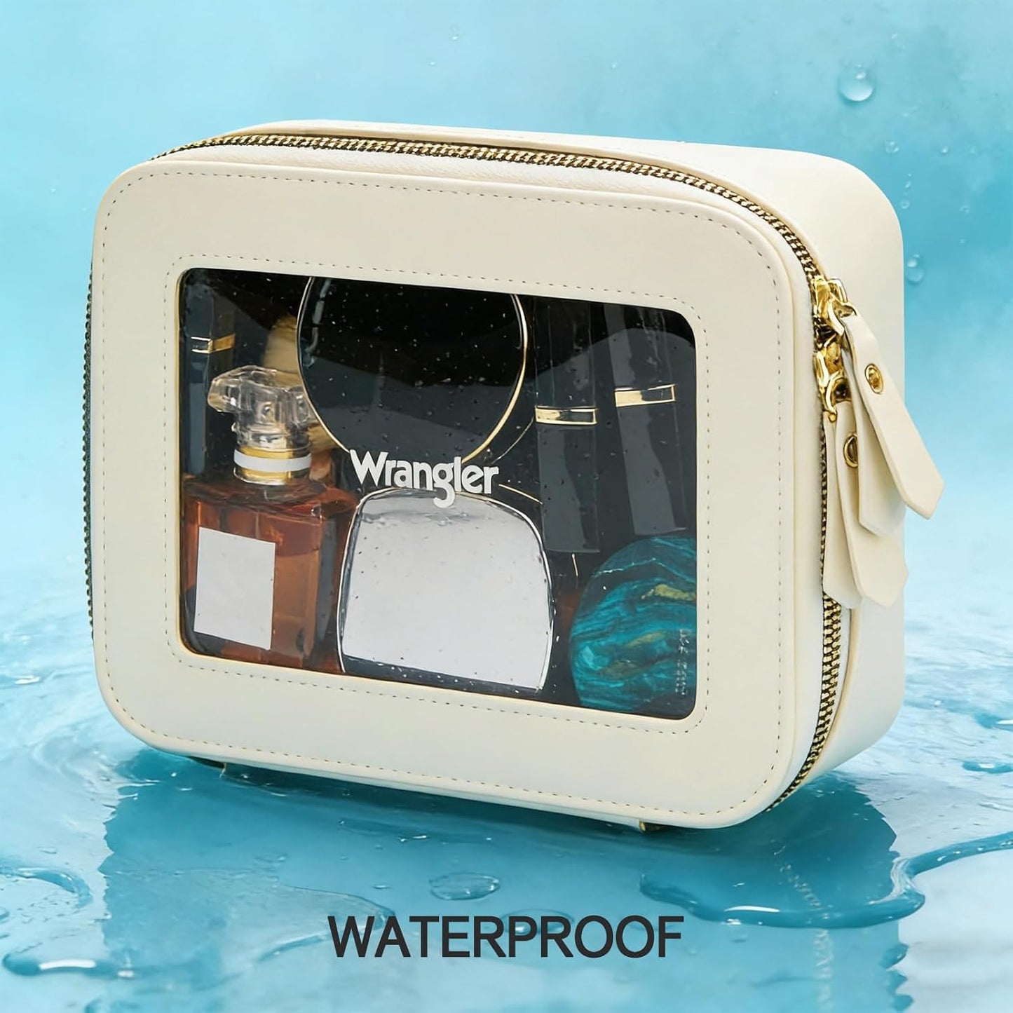 Clear Makeup Bag - Portable Travel Cosmetic Organizer for Women | Montana West X Wrangler