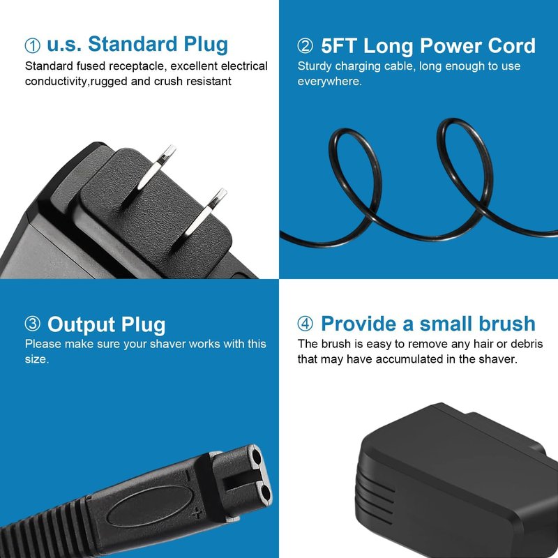 Xxszhy 5V 1A Adapter for Andis Shaver Charger Power Cord, Replacement Andis Charger Compatible with 17150 17165 TS-1 TS-2 Foil Shaver